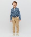 Striped Waist Beige Trouser