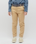Striped Waist Beige Trouser
