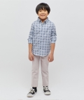 Formal Printed Blue Shirt