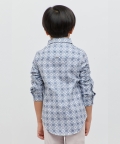Formal Printed Blue Shirt