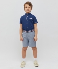 Striped Waist Blue Shorts