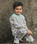 Tropical Print Kurta And Pants, Bandi Set