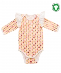 Ruffle Full Sleeve Bodysuit - Indian Flora White