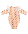 Ruffle Full Sleeve Bodysuit - Indian Flora White