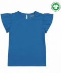 Flutter Sleeve Top Solid - Deep Water Blue
