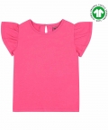 Flutter Sleeve Top Solid - Honeysuckle Pink