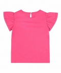 Flutter Sleeve Top Solid - Honeysuckle Pink