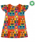 A-Line Short Dress- Fruit Grid