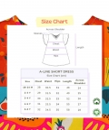 A-Line Short Dress- Fruit Grid