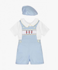 Blue & White Dungaree Set