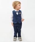 Navy Blue Waistcoat With White Shirt