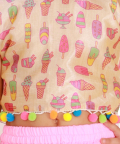 Pink Pom Pom Style Lehenga Set With Patches