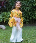 Sunshine Bloom Collar Kurta Sharara