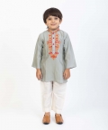 Embroidered Neckline Kurta Set