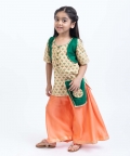 Floral Divided Lehenga With Jacket