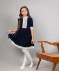 Penelope Blue Velvet Dress
