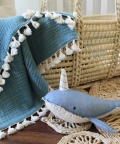 Crane Baby Narwhal Plush Toy