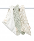 Crane Baby Dainty Leaf Willow Bandana Bib Set