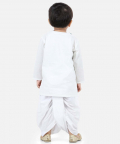 Attached Jacket Dhoti Kurta For Boys-White