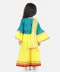 Printed Cotton Frill Sleeves Top With Lehenga