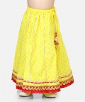 Printed Cotton Frill Sleeves Top With Lehenga