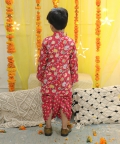 Pure Cotton Full Sleeve Printed Kurta with Printed Dhoti