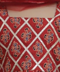Pure Cotton Printed Ruffle Top Lehenga with Dupatta- Red
