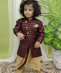 Festive Wear Jacquard Full Sleeve Sherwani With Dhoti