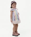 Varsity Chic Multicolored Stripes And Blooms Dress