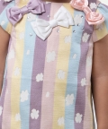Varsity Chic Multicolored Stripes And Blooms Dress