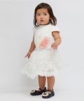 Off White Top Skirt Set