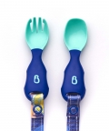 Bibado Handi Cutlery Attachable Weaning Cutlery Set Oceans of Fun Dark Blue