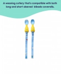 Bibado Handi Cutlery Attachable Weaning Cutlery Set Ducklings Pool Party Blue