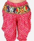 Halter Neck Printed Cotton Choli With Dhoti-Pink
