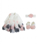 Baby Full Of Roses Dress With Booties And Headband