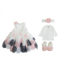 Baby Full Of Roses Dress With Booties And Headband