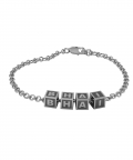 Sterling Silver Baby Kubes BHAI Square Bracelet-Oxidised (5-7 gms)