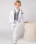 Boys White 3 Piece Suit