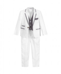 Boys White 3 Piece Suit