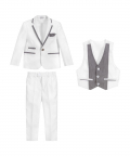 Boys White 3 Piece Suit