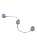 Sterling Silver Initial Enamelled Kurta Buttons-Square Babykubes With Star(7-9 gms)