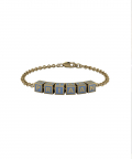 Sterling Silver Name Bracelet For Baby And Child - 18 Kt Gold Plated With Square Babykubes(7-15 gms)
