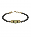 Sterling Silver Initial Nazariya for Baby & Child with Dice Babykubes-18 Kt Gold Plated (9-12gm)