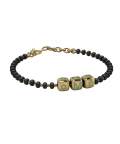 Sterling Silver Initial Nazariya for Baby & Child with Dice Babykubes-18 Kt Gold Plated (9-12gm)