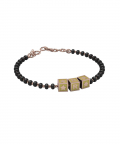 Sterling Silver Initial Nazariya for Baby & Child with Square Babykubes-18 Kt Pink Gold Plated (9-12gm)
