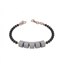Sterling Silver Name Nazariya for Baby & Child with Square Babykubes-18 Kt Pink Gold Plated (12-15gm)