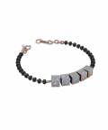 Sterling Silver Name Nazariya for Baby & Child with Square Babykubes-18 Kt Pink Gold Plated (12-15gm)