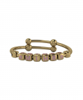 Personalised Silver Bangle Bracelet For Baby To Adult - 18 Kt Gold Plated With Dice Cubes