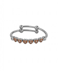 Personalised Silver Bangle Bracelet For Baby To Adult - Adjustable With Heart Cubes