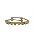 Personalised Silver Bangle Bracelet For Baby To Adult - 18 Kt Gold Plated With Heart Cubes